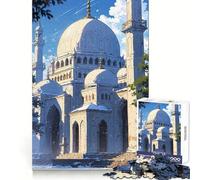 Rompecabezas con ilustración de la Mezquita Blanca, 1000 Piezas, para Adolescentes Agilidad Mental Pasatiempo Relajante Ensambla Seguro Regalo Ideal de Navidad (50x75cm)