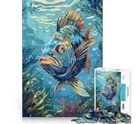 Rompecabezas con ilustración de Peces submarinos,1000 Piezas,Divertido,para estimular la concentración,Cortado con láser para un Ajuste, Actividad para Compartir con Seres Queridos (50x75cm)