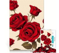 Rompecabezas con ilustración de Rosas Rojas para Adultos, 1000 Piezas, para Fortalecer la Memoria, Divertido, de Calidad, con Bordes Elegantes, Regalo (50x75cm)