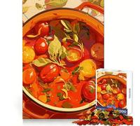 Rompecabezas con ilustración de Sopa de Tomate en Olla Naranja para Adolescentes, 1000 Piezas, Entrenamiento Mental, relajación, Tiempo Libre, Corte láser, Regalo Memorable (50x75cm)