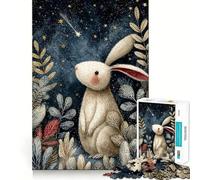 Rompecabezas con ilustración de un Conejo bajo una Noche Estrellada para Adultos, 1000 Piezas, Juego Inteligente, patrón Tranquilo y Relajante, Regalo increíble (50x75cm)