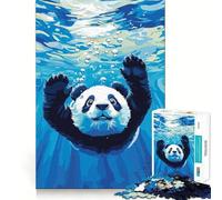 Rompecabezas con ilustración de un Panda Nadando bajo el Agua para Adolescentes, 1000 Piezas, para estimular la Memoria, Relajante y Divertido (50x75cm)
