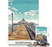 Rompecabezas con ilustración del Muelle de Worthing 1000 Piezas para Adolescentes para desarrollar la Capacidad de razonamiento para una Experiencia de relajación y atención Plena con Bordes limpios