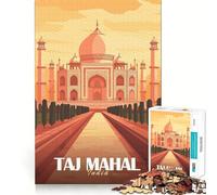 Rompecabezas con ilustración del Taj Mahal para Adolescentes, 1000 Piezas, Juego de lógica, pasatiempo para el hogar, Corte preciso, Regalo para Festivales 38x26cm