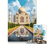 Rompecabezas con ilustración del Taj Mahal para Adultos, 1000 Piezas Juguete Inteligente para el hogar Disfrute de un Corte preciso Decoración de Pared 50x75cm