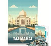 Rompecabezas con ilustración del Taj Mahal para Adultos, 1000 Piezas, para ejercitar la Memoria, para Momentos de Relax, para armar, con diseño de la Lista de Deseos de Santa Claus 38x52cm
