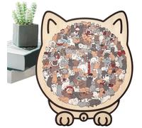 Rompecabezas Con Imágenes De Gatos - 135 Piezas Laberinto Educativo Para Diversión Y Aprendizaje | Rompecabezas De Madera Con Motivos Animales Para La Decoración Del Hogar | Para Niños Niñas Y En Edad