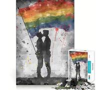 Rompecabezas con la Bandera del Orgullo Gay para Adultos, 1000 Piezas Piensa en un Juguete Inteligente para el hogar Disfruta de un Corte preciso Decoración de Pared 50x75cm