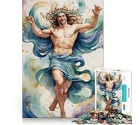 Rompecabezas con la Pintura del Dios del Agua 1000 Piezas diversión Garantizada tecnología Avanzada de Corte láser Juguete de Entretenimiento para Interiores (38x52cm)