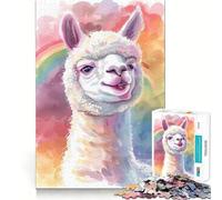 Rompecabezas con Meme de Alpaca,1000 Piezas,Juego de Memoria Cerebral, Corte láser,Actividad Absorbente para Noches tranquilas (38x52cm)