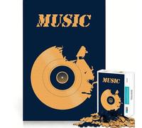 Rompecabezas con música de Discos de Vinilo 1000 Piezas sin Rebabas Corte Limpio portátil Ideal para Viajes (50x75cm)