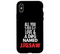 Rompecabezas con nombre de perro - ¡Todo lo que necesitas es amor! Carcasa para iPhone X/XS