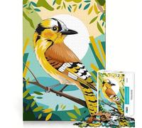 Rompecabezas con Plumaje Vibrante,Girasol,pájaro Amarillo,arrendajo,1000 Piezas,Juego Think Boost,Cierre hermético,sin Piezas Sueltas,desafío Interactivo para el Cerebro en casa (38x52cm)