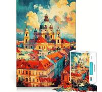 Rompecabezas con póster artístico de Viena para Adolescentes,1000 Piezas,Juego para estimular la Mente,Montaje Firme y Seguro,Actividad para Fortalecer los Lazos Familiares (38x26cm)