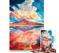 Rompecabezas con póster artístico del Salar de Uyuni para Adultos, 1000 Piezas, Juguete para ejercitar la Mente, pasatiempo Tranquilo, diseño, Montaje, (38x26cm)