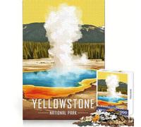 Rompecabezas con póster de géiseres del Parque Nacional de Yellowstone para Adultos, 1000 Piezas para Entrenar la Memoria, Tiempo Bien invertido, Bordes precisos, (38x52cm)