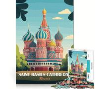 Rompecabezas con póster de la Catedral de San Basilio para Adultos, 1000 Piezas, Rompecabezas para ejercitar la Mente, Ideal para el hogar, Regalo de cumpleaños (50x75cm)