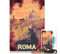 Rompecabezas con póster de la Ciudad de Roma para Adolescentes, 1000 Piezas, diseño Relajante y Divertido, decoración de Pared con Corte nítido (38x52cm)