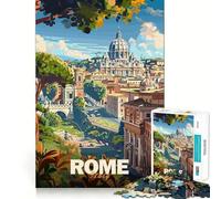 Rompecabezas con póster de la Ciudad de Roma para Adolescentes, 1000 Piezas, Juguete para desarrollar la Mente, diseño de Entretenimiento Suave, Regalo Premium (50x75cm)