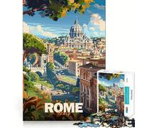 Rompecabezas con póster de la Ciudad de Roma para Adolescentes, 1000 Piezas, Juguete para ejercitar la Mente, Arte para Relajarse, (38x26cm)