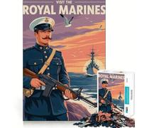 Rompecabezas con póster de los Royal Marines 1000 Piezas Entrenamiento Mental Divertido de Corte Limpio componentes Resistentes Entretenimiento cautivador para Disfrutar en casa (38x52cm)