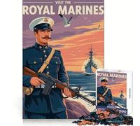 Rompecabezas con póster de los Royal Marines, 1000 Piezas para Adultos Mejora la concentración, Alivia el estrés y es Divertido Corte Suave Regalo Festivo (50x75cm)