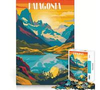 Rompecabezas con póster de Paisaje de la Patagonia para Adultos, 1000 Piezas, Fine Logic Toy, Casual Relax, Neat Edge Fine Art Piece (38x26cm)