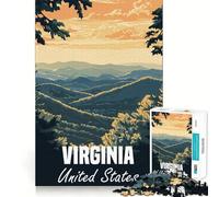 Rompecabezas con póster de paisaje de las montañas de Virginia para adolescentes 1000 piezas divertido juego de memoria superficie lisa sin rebabas regalo de cumpleaños juguete para ejercitar la mente