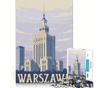 Rompecabezas con póster de Paisaje Urbano de Varsovia para Adolescentes 1000 Piezas Mejora la Agilidad Mental Juego de tamaño Uniforme Piezas precisas diversión Familiar Nocturna (38x52cm)