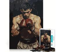 Rompecabezas con póster de Retrato de Boxeador Vintage,1000 Piezas,Juego Think Boost,Cierre hermético,sin Piezas Sueltas,desafío Interactivo para el Cerebro en casa (38x26cm)