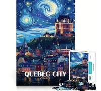 Rompecabezas con póster de Viaje a la Ciudad de Quebec, Canadá, para Adolescentes, 1000 Piezas, Juguete Intelectual, Escape Tranquilo, Corte de Calidad, Regalo de Temporada (38x52cm)