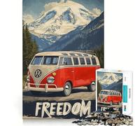Rompecabezas con póster de Viaje de la Furgoneta VW Bulli para Adolescentes, 1000 Piezas, para Mejorar la Memoria, el hogar, el Ocio, Bordes precisos, 38x26cm