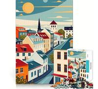 Rompecabezas con póster de Viaje de Reikiavik para Adolescentes, 1000 Piezas, Juguete para desarrollar la Mente, diseño de Ocio Suave, Regalo Premium (38x52cm)