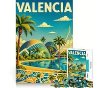 Rompecabezas con póster de Viaje de Valencia,1000 Piezas,para ejercitar la Memoria,con Bordes Lisos y Encaje Forma Divertida de llenar los ratos Libres (38x26cm)
