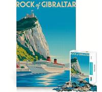 Rompecabezas con póster de Viaje del Peñón de Gibraltar para Adultos, 1000 Piezas, para ejercitar la Mente y relajarla, con Bordes precisos, de la colección Art Collection (38x26cm)