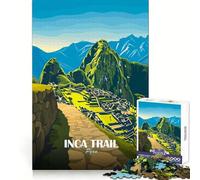 Rompecabezas con póster del Camino Inca de Perú para Adultos,1000 Piezas,para Practicar el razonamiento,un pasatiempo Tranquilo,Bordes de Primera Calidad, Navidad (38x26cm)