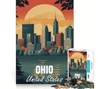 Rompecabezas con póster del Horizonte de Ohio para Adolescentes, 1000 Piezas, Juego Inteligente, Tiempo en Familia, patrón de ensamblaje, elección de Deseos de Papá Noel (38x52cm)