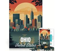 Rompecabezas con póster del Horizonte de Ohio para Adolescentes, 1000 Piezas, Juguete de lógica Resistente, Tranquilo, con Bordes definidos, Regalo Elegante (50x75cm)