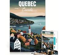 Rompecabezas con póster del Paisaje de la Ciudad de Quebec para Adolescentes, 1000 Piezas, Juguete Intelectual, Escape Tranquilo, Corte de Calidad, Regalo de Temporada (50x75cm)