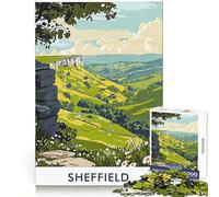 Rompecabezas con póster del Paisaje de Sheffield para Adultos, 1000 Piezas, Juguete para ejercitar la Mente, Divertido, Corte de precisión, 50x75cm