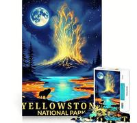 Rompecabezas con póster del Paisaje Nocturno del Parque Nacional de Yellowstone,1000 Piezas,Juego de lógica y Pensamiento,artesanía de Corte experta,Tiempo de Tranquilidad,Ejercicio Mental en casa
