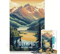 Rompecabezas con póster del Parque Nacional Olímpico para Adultos, 1000 Piezas, Juguete de lógica Resistente, Alivio de tensión, Borde Transparente, Regalo Premium (50x75cm)