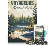 Rompecabezas con póster del Parque Nacional Voyageurs 1000 Piezas diversión Garantizada tecnología Avanzada de Corte láser Juguete de Entretenimiento para Interiores (38x26cm)