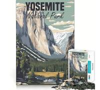 Rompecabezas con póster del Parque Nacional Yosemite para Adultos,1000 Piezas Juego de ingenio y Habilidad Troquelado de Alta precisión Un desafío entretenido para el Tiempo Libre (50x75cm)