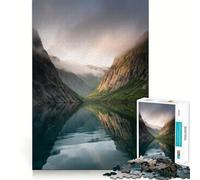 Rompecabezas con Reflejo del fiordo Noruego para Adultos, 1000 Piezas, Juguete para ejercitar la Mente, Divertido y Relajante, Ideal para armar, Regalo navideño (38x52cm)