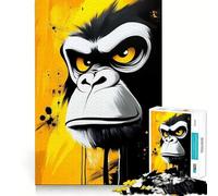 Rompecabezas con Retrato de Gorila Enojado,1000 Piezas,Juguete para desarrollar la Capacidad cognitiva,Superficie Lisa y sin Rebabas,Actividad Relajante para Grupos en Interiores (50x75cm)