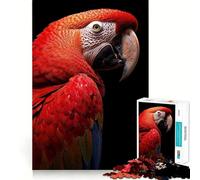 Rompecabezas con Retrato de Guacamayo Escarlata para Adolescentes, 1000 Piezas Refuerza la Memoria Pasatiempo Tranquilo Borde de Calidad Regalo Festivo (50x75cm)
