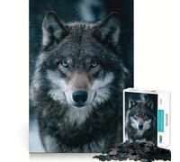 Rompecabezas con Retrato de Lobo,1000 Piezas,estimulación cognitiva,Piezas sin Rebabas,Corte Limpio,Juguete de Entretenimiento para Interiores (50x75cm)