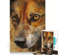 Rompecabezas con Retrato de Lobo de 1000 Piezas Juego cognitivo y Divertido con Estructura de Encaje preciso Actividad para Fortalecer los Lazos Familiares (38x26cm)