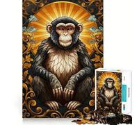 Rompecabezas con Retrato de Mono ornamentado para Adolescentes, 1000 Piezas, Juguete para desarrollar la Habilidad y la concentración, Juego Relajante, Corte preciso, Regalo de Papá Noel (38x52cm)